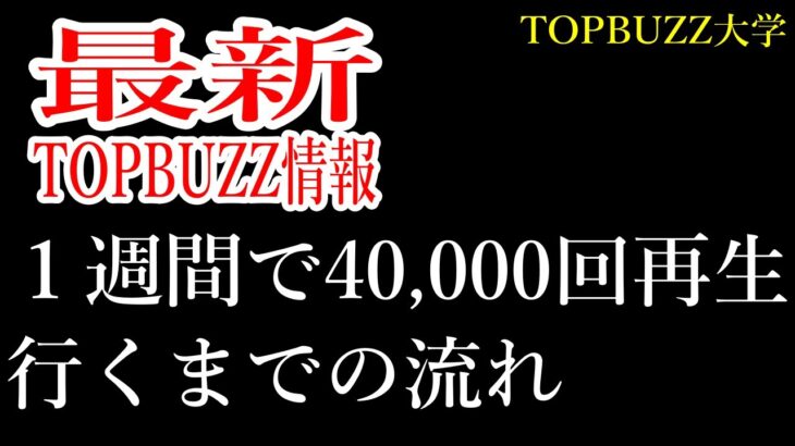 【最新TOPBUZZ情報】忙しい副業サラリーマンが知っておきたい‼動画投稿から１週間で40,000回再生までの流れ‼