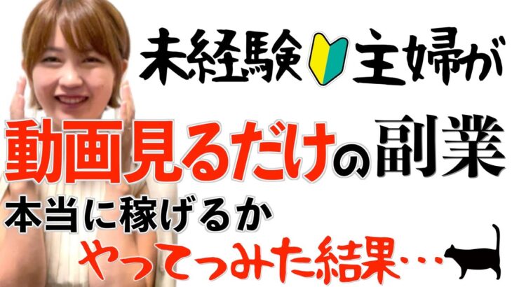 【動画を見るだけで簡単に稼げる副業って本当？】未経験主婦が検証してみた結果…