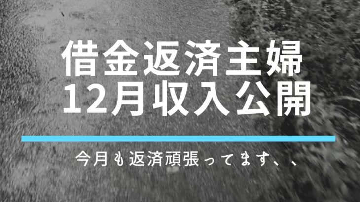 【12月収入公開】借金返済主婦の世帯収入公開します　#借金　#借金返済