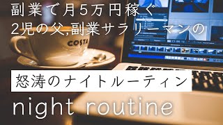 【routine/ルーティン】副業で月5万円稼ぐ2児の父/怒涛のナイトルーティン/japan vlog night routine(diary)