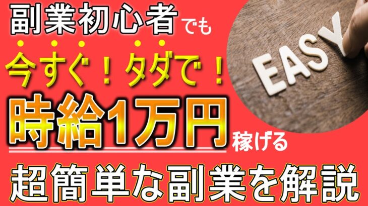 副業初心者でも今すぐ！タダで！時給1万円を稼ぐ方法とは⁉