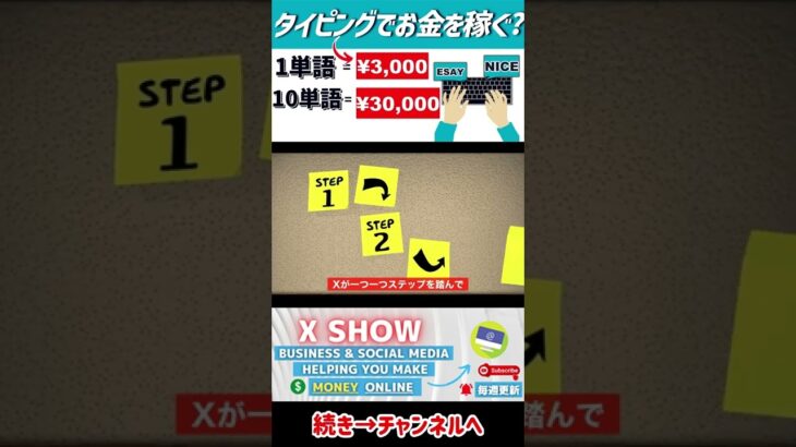 【2022年副業必見】初心者が簡単に始められる在宅ワーク 1単語を入力するだけで3000円以上稼ぐ データ入力副業で稼ぐ 投資ゼロで始められる稼ぐ方法｜X SHOW#shorts