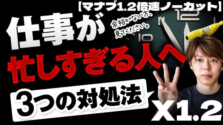 マナブノーカット1.2倍速　副業マナブ　【マナブ1.2倍速ノーカット】【簡単】仕事が忙しすぎる場合の対処方法【３つある／余裕のある人生】