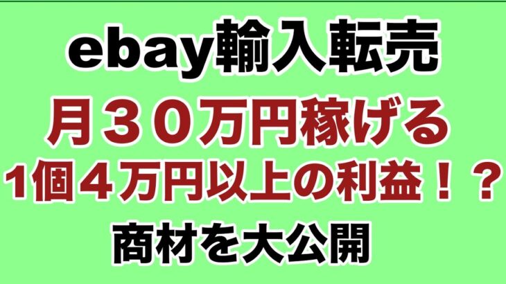 【副業 ebay輸入転売】※すぐに削除するかもしれません。月３０万円以上稼げる、1個４万円以上の利益商材を大公開