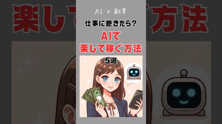 【AI×副業】仕事に飽きたら？AIで楽して稼ぐ方法10選　#AI #副業 #shorts