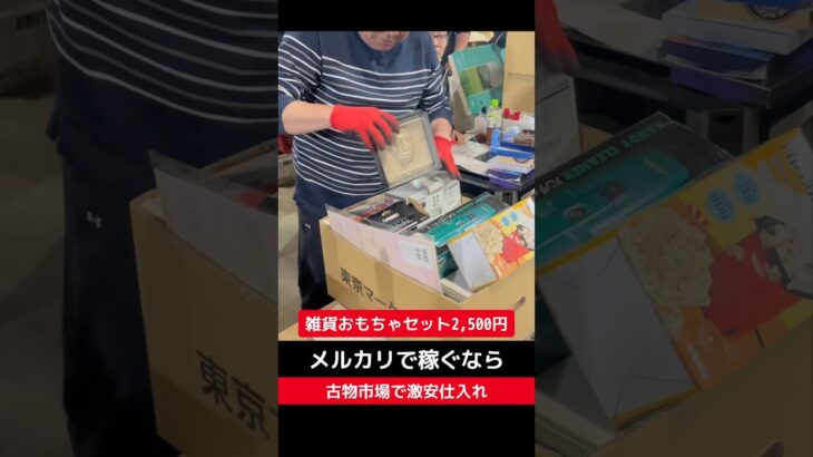 【せどり副業で月収アップ】メルカリで稼ぐなら古物市場で激安仕入れ｜東京マーケットの競り風景！#shorts