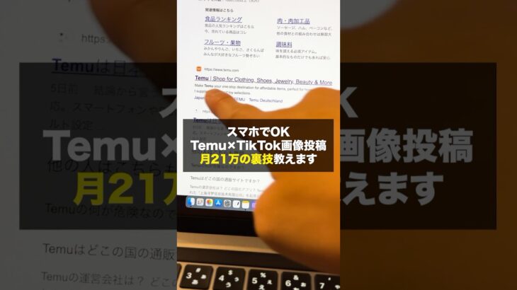 スマホだけ！Temu×TikTok画像投稿の裏技　#temu #tiktok #アフィリエイト #スマホ副業 #副業