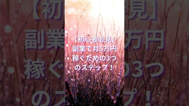 【初心者必見】副業で月5万円稼ぐための3つのステップ！