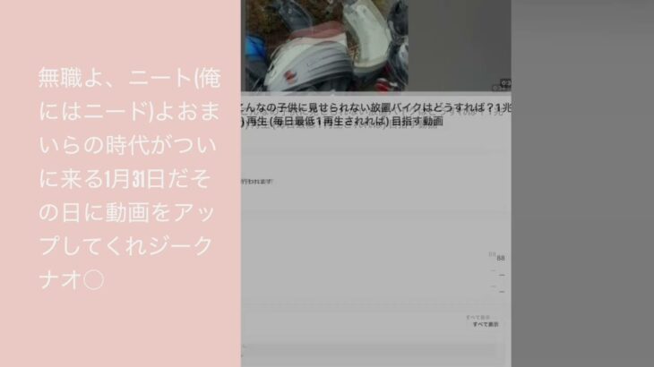 無職、ニート、副業、鬱病、引きこもり、専業主婦にタグの大事さを分からせ1兆(1000000000000)再生行く動画(毎日最低1回再生されれば)▶️