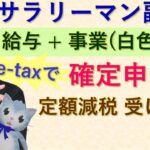 副業しているサラリーマンの確定申告・定額減税の処理、確定申告書等作成コーナーで実演、給与所得＋事業所得（白色申告）で申告する場合【静岡県三島市の税理士】